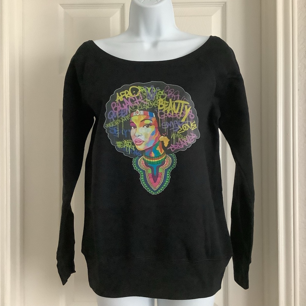Decorated Bella  + Canvas Wide Neck Sweatshirt Med